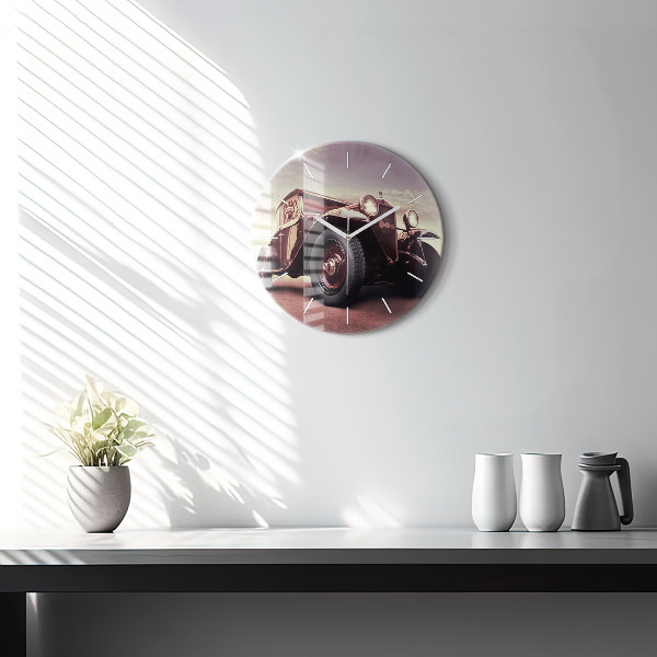 Okrúhle hodiny Auto v štýle vintage