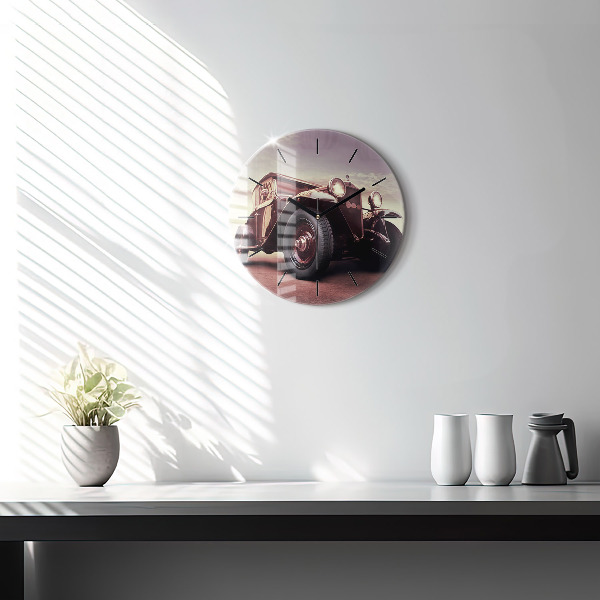 Okrúhle hodiny Auto v štýle vintage