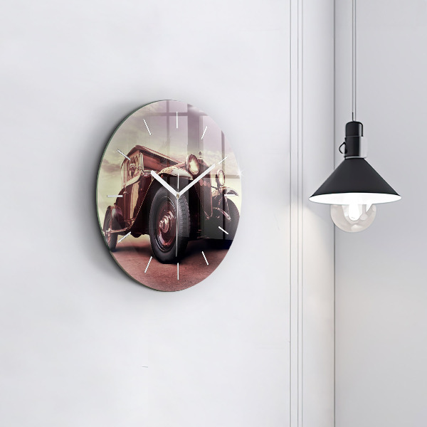 Okrúhle hodiny Auto v štýle vintage