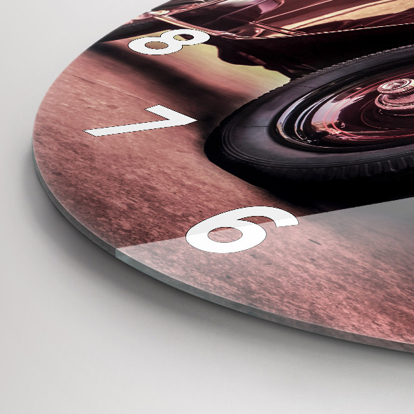 Okrúhle hodiny Auto v štýle vintage