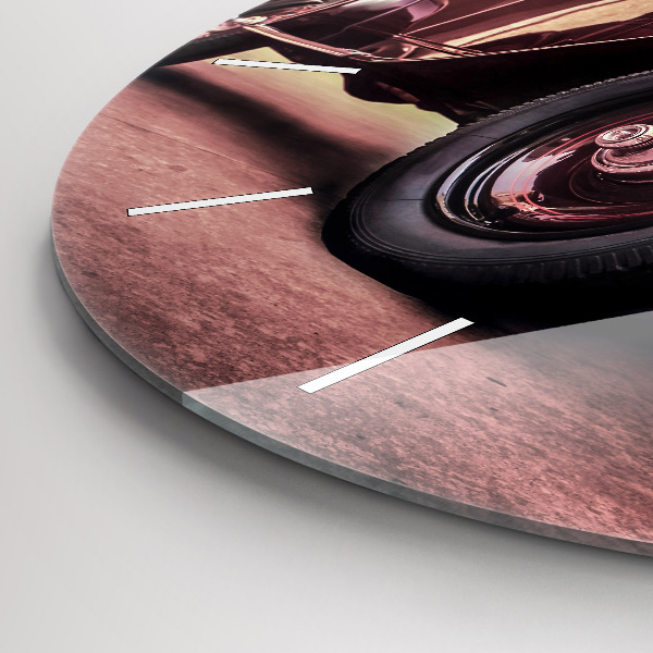 Okrúhle hodiny Auto v štýle vintage