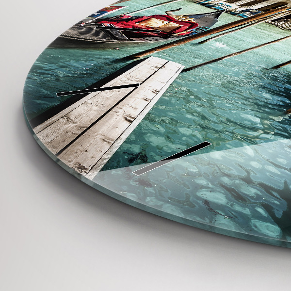 Okrúhle hodiny Gondoly Benátky Taliansko