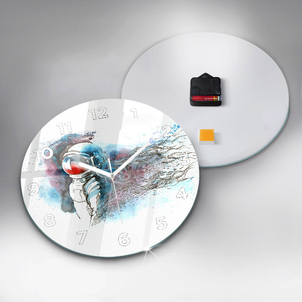 Okrúhle hodiny Abstrakcia astronautov