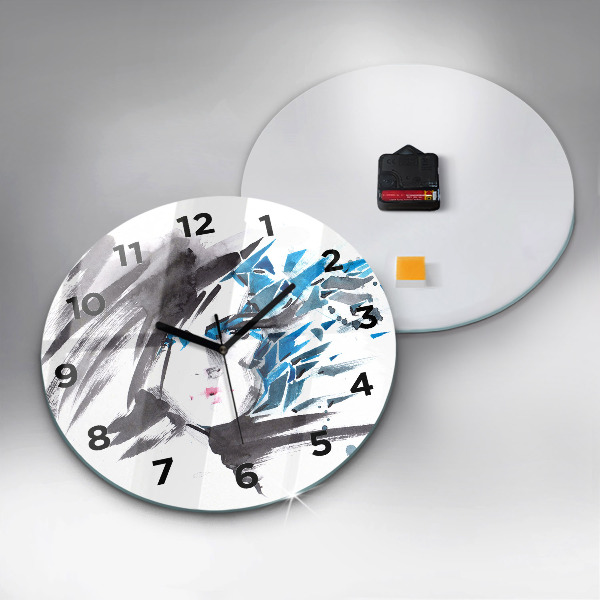 Okrúhle hodiny Abstrakcia ženskej tváre