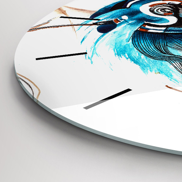 Okrúhle hodiny Ilustrácia slúchadiel