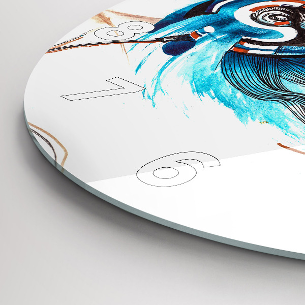 Okrúhle hodiny Ilustrácia slúchadiel