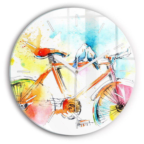Okrúhle hodiny Maľovaný bicykel