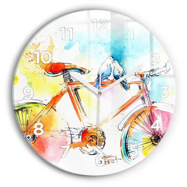 Okrúhle hodiny Maľovaný bicykel