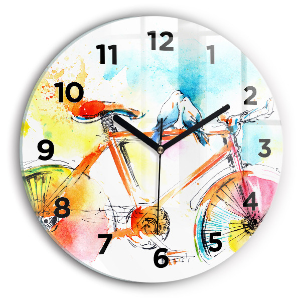 Okrúhle hodiny Maľovaný bicykel