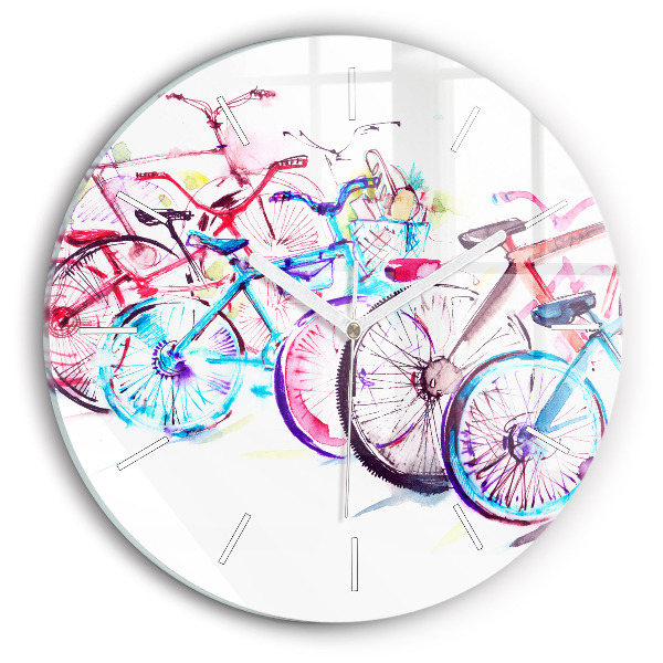 Okrúhle hodiny Farebné mestské bicykle