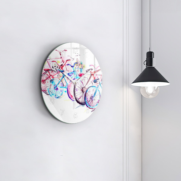 Okrúhle hodiny Farebné mestské bicykle