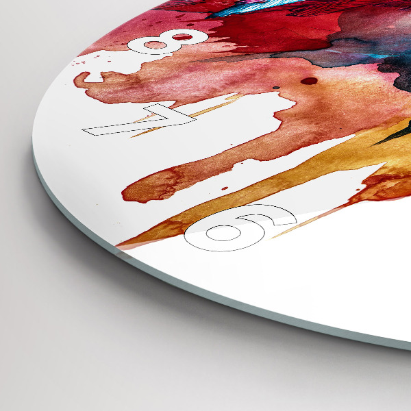 Okrúhle hodiny Farebný červený papagáj