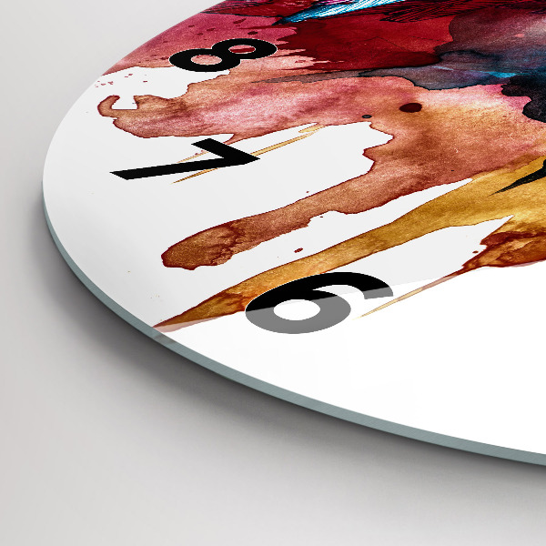 Okrúhle hodiny Farebný červený papagáj