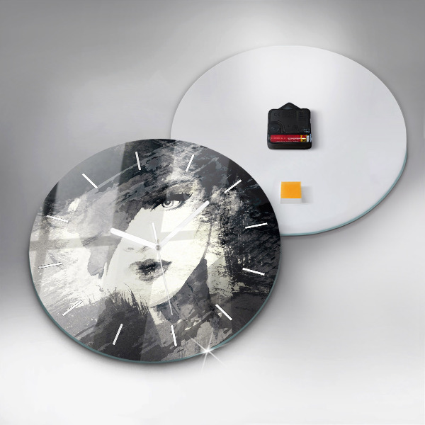 Okrúhle hodiny Žena – akvarely