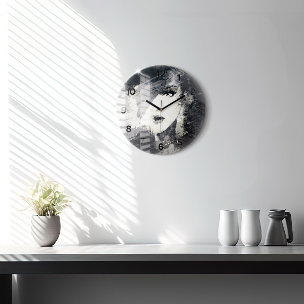 Okrúhle hodiny Žena – akvarely