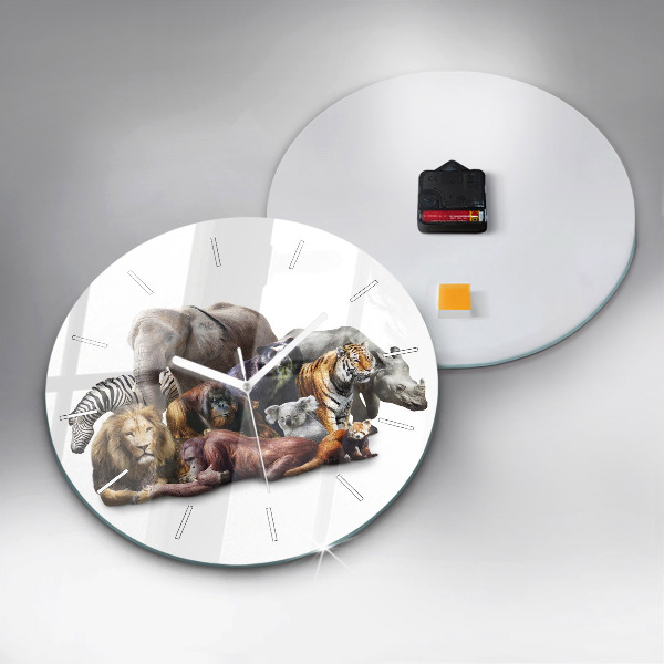 Okrúhle hodiny Divoké zvieratá