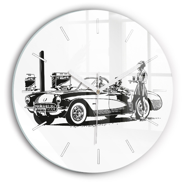 Okrúhle hodiny Retro ilustrácie