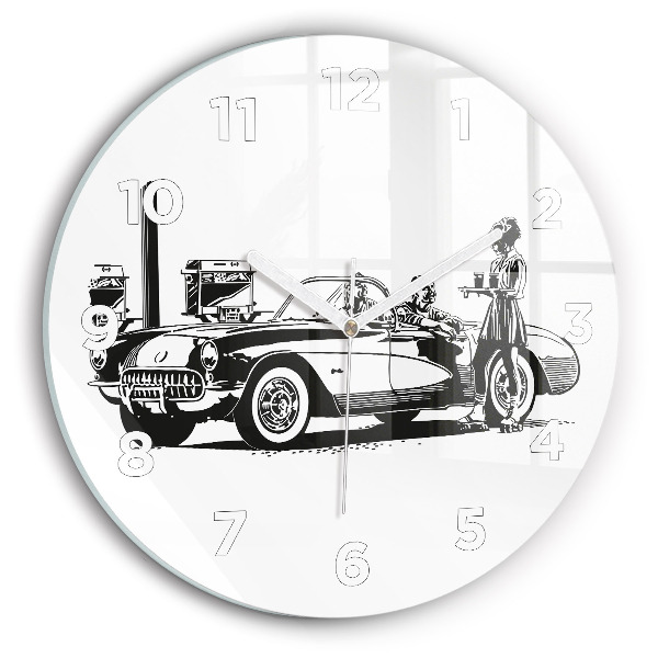 Okrúhle hodiny Retro ilustrácie