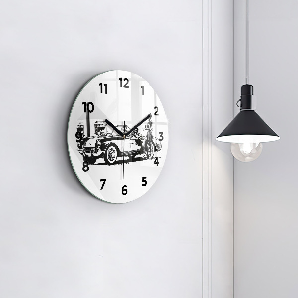 Okrúhle hodiny Retro ilustrácie