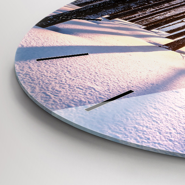 Okrúhle hodiny Lesný západ slnka