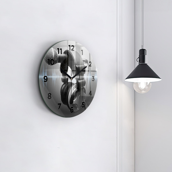 Okrúhle hodiny Mikrofón a slúchadlá