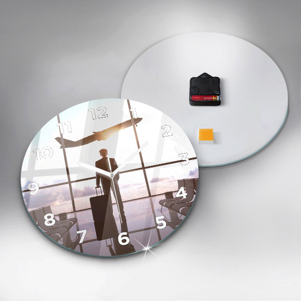 Okrúhle hodiny Muž na letisku