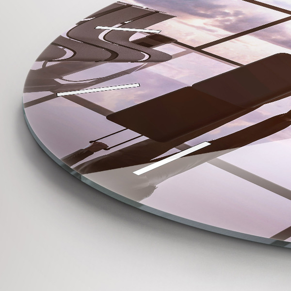 Okrúhle hodiny Muž na letisku