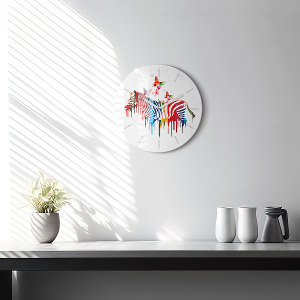 Okrúhle hodiny Farebná zebra