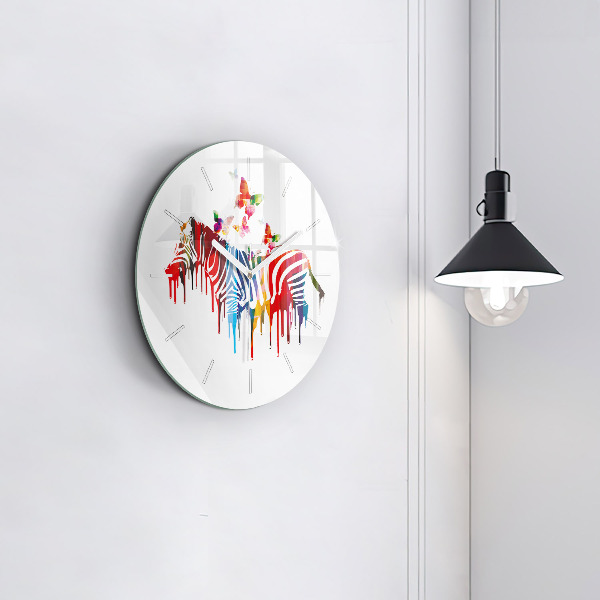 Okrúhle hodiny Farebná zebra