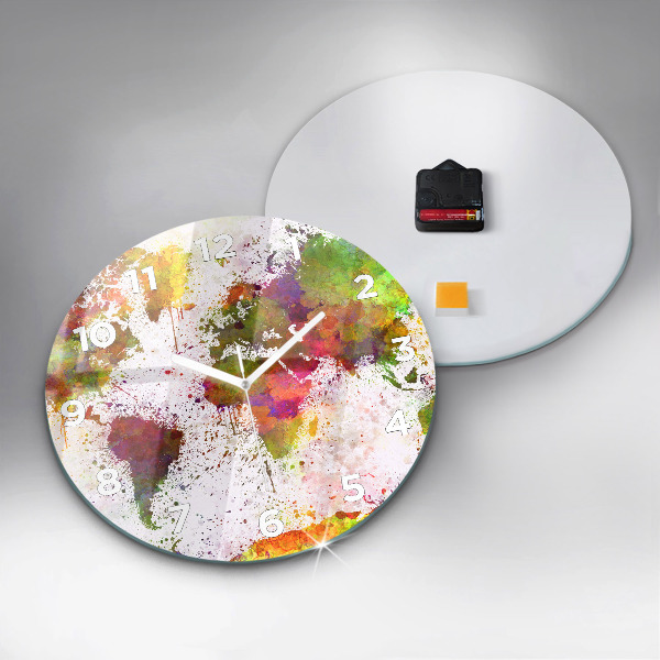 Okrúhle hodiny Akvarelová mapa sveta