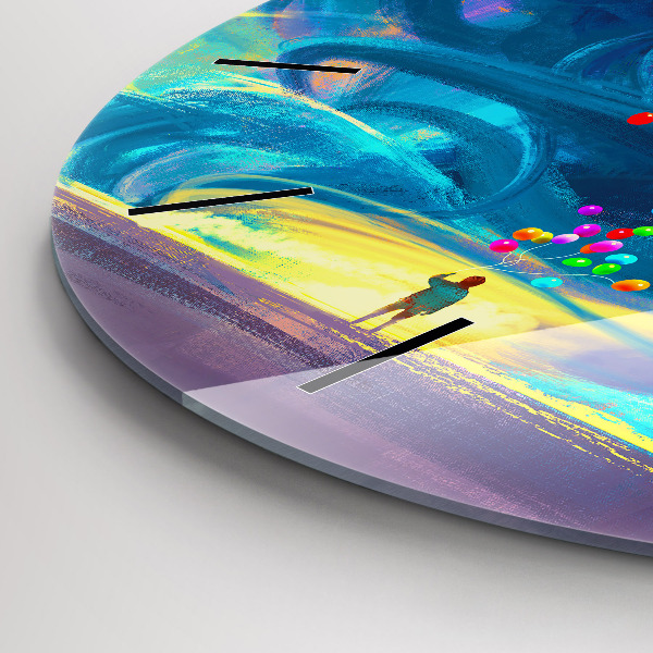 Okrúhle hodiny Dieťa a balóny