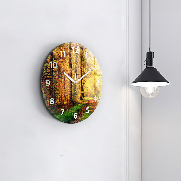 Okrúhle hodiny Jesenná lesná scenéria