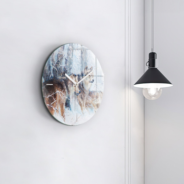 Okrúhle hodiny Vlci v lese