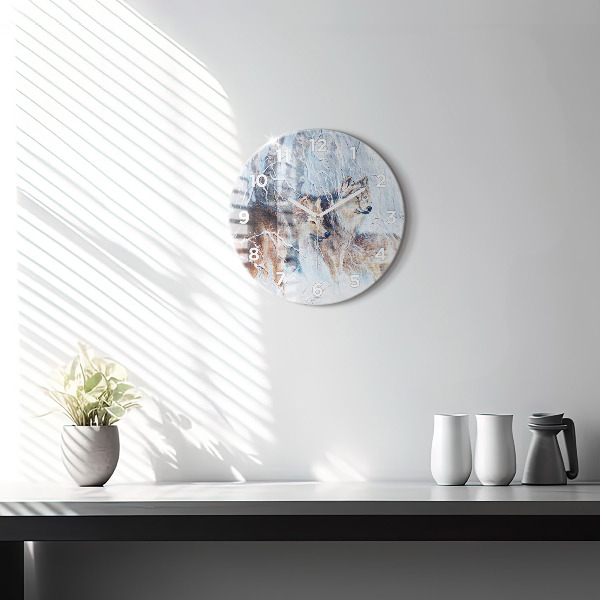 Okrúhle hodiny Vlci v lese