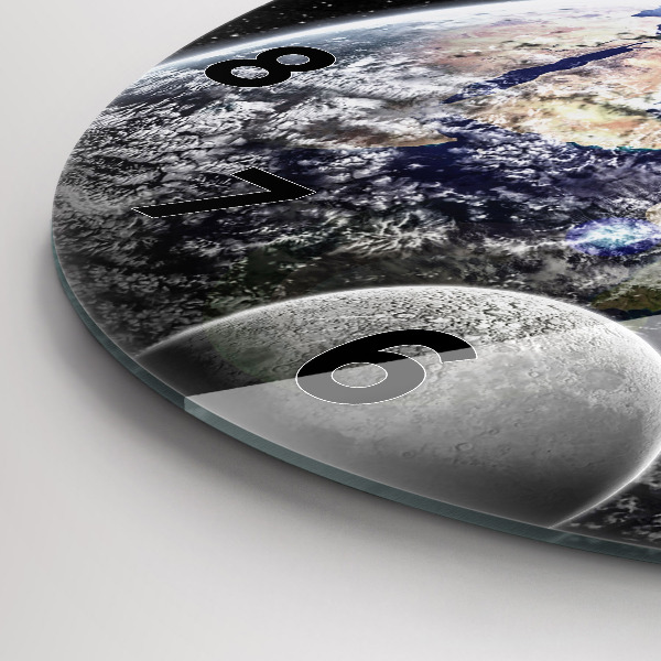 Okrúhle hodiny Zem Mesiac Slnko