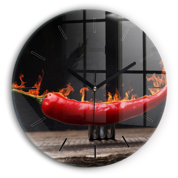 Okrúhle hodiny Pepperoni paprička