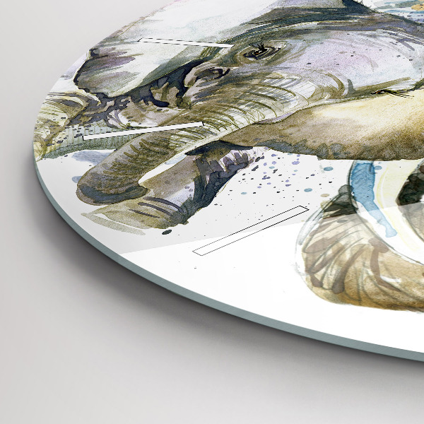 Okrúhle hodiny Maľované zvieratá slonov