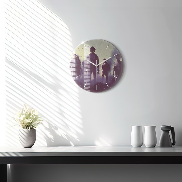 Okrúhle hodiny Zombie v noci - halloween