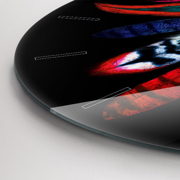 Okrúhle hodiny Farebné vtáčie perie