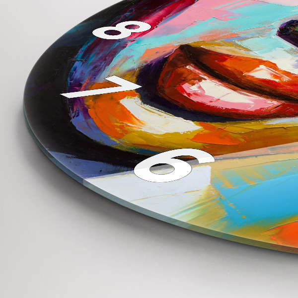 Okrúhle hodiny Farebná ženská tvár