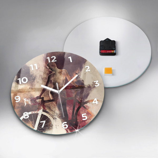 Okrúhle hodiny Žena a bicykel