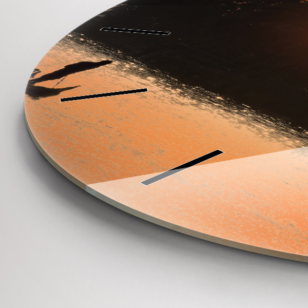 Okrúhle hodiny Západ slnka a palmy