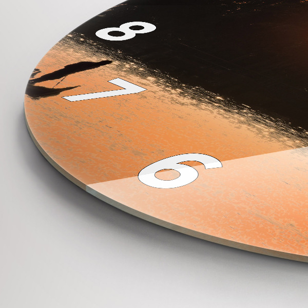 Okrúhle hodiny Západ slnka a palmy