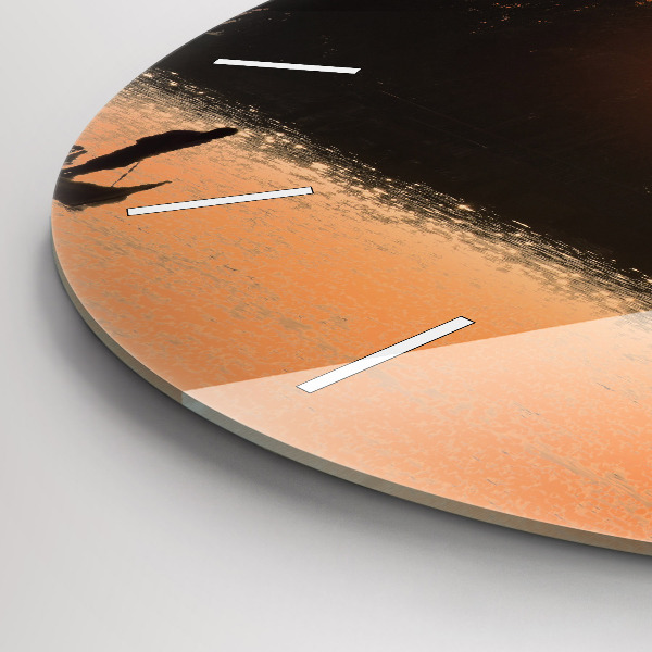 Okrúhle hodiny Západ slnka a palmy