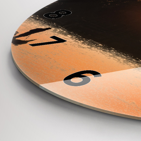 Okrúhle hodiny Západ slnka a palmy