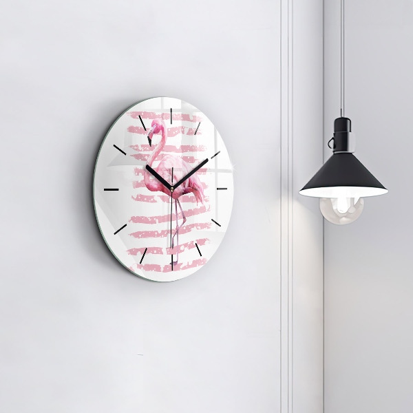 Okrúhle hodiny Grafika Flamingo