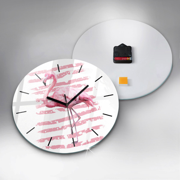 Okrúhle hodiny Grafika Flamingo