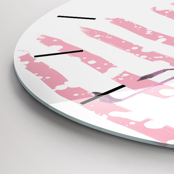 Okrúhle hodiny Grafika Flamingo