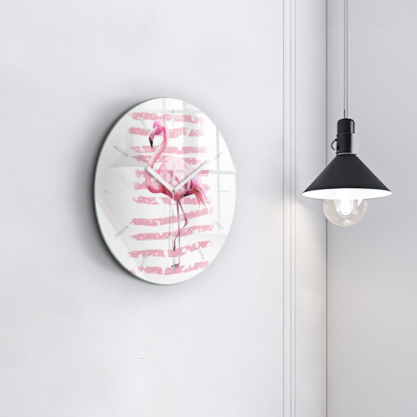 Okrúhle hodiny Grafika Flamingo
