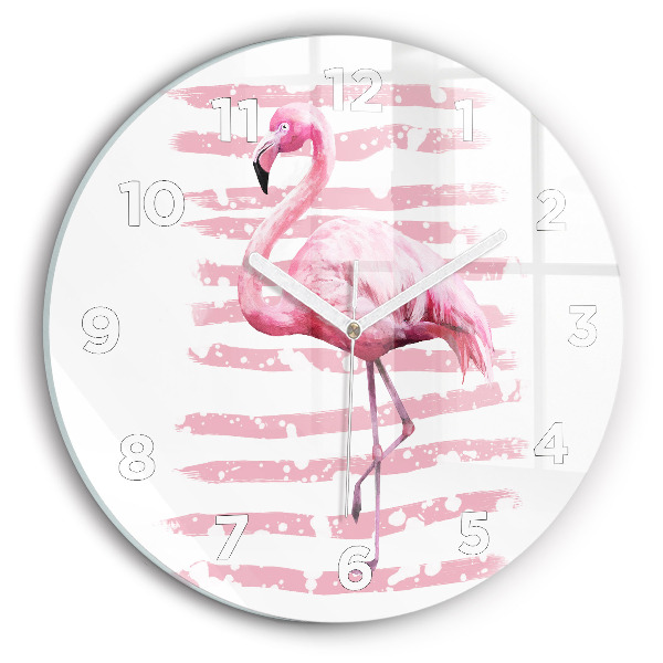 Okrúhle hodiny Grafika Flamingo
